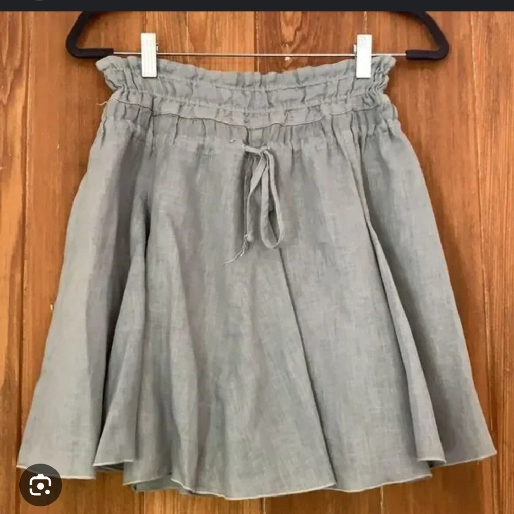 CP Shades Charcoal A-Line Linen Skirt
